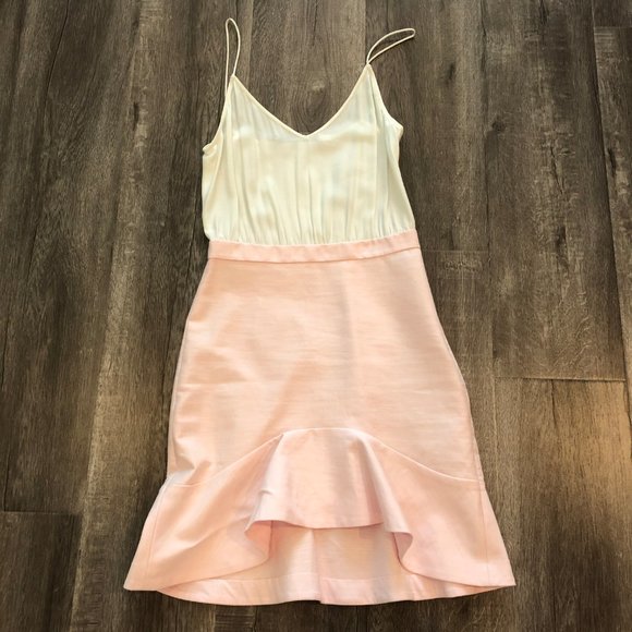 & Other Stories Dresses & Skirts - & Other Stories White & Pink Fluted Hem Mini Dress